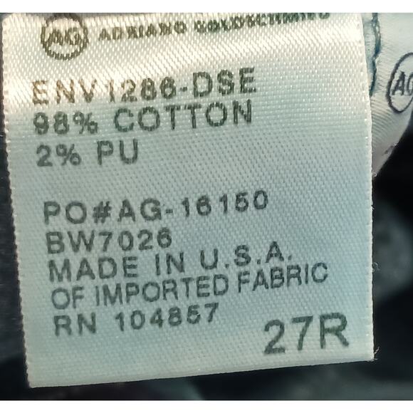 AG Adriano Goldschmied the Stevie Slim Straight Green Corduroy Pants Sz 27R - Picture 9 of 11